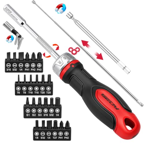 Magnetic Ratchet Screwdriver Bit Set