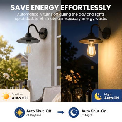 Dusk to Dawn Light Bulbs ST58 Outdoor Edison Bulbs LED