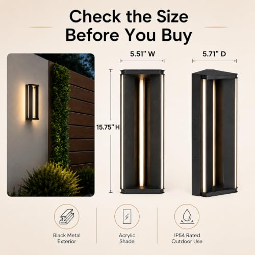 Outdoor Wall Lights with Dusk to Dawn Sensor 15W LED