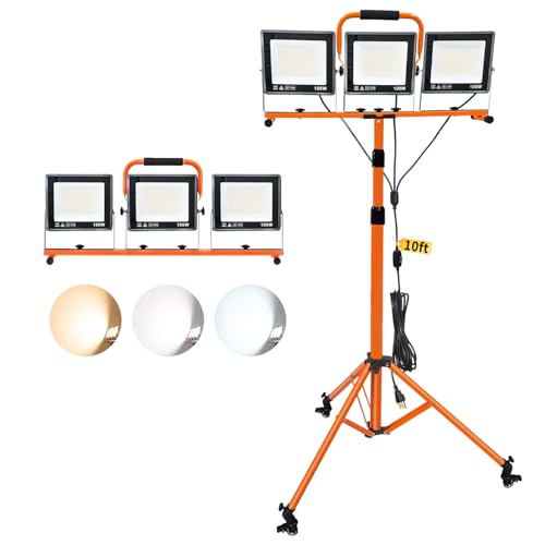 30000LM LED Work Light with Stand and Wheels 3