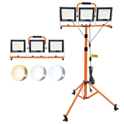 30000LM LED Work Light with Stand and Wheels 3