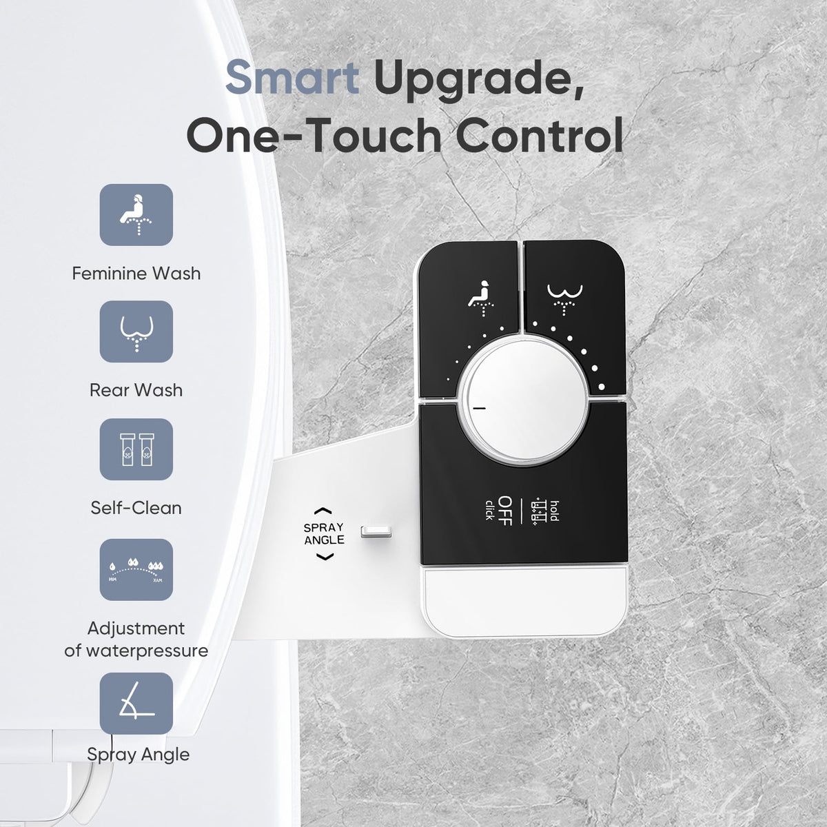 Upgrade Bidet Attachment for Toilet Seat (White Black)
