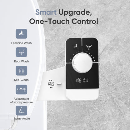 Upgrade Bidet Attachment for Toilet Seat (White Black)
