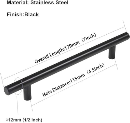 1Pack 4.5in Cabinet Handles Black Kitchen Cabinet Pulls Drawer Pulls for Dresser Drawers (4-1/2in hole centers / Black)