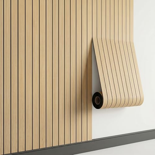 Faux Wood Peel and Stick Wall Paneling Roll