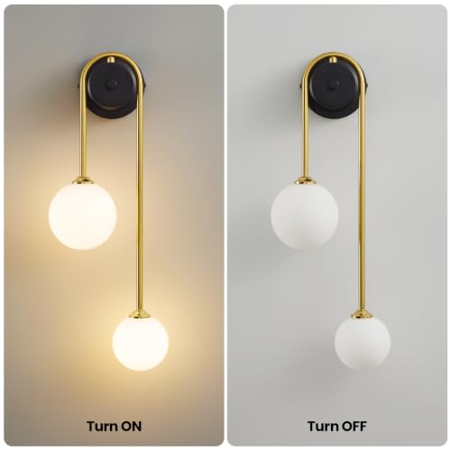 Globe Wall Sconce (Black and Gold)
