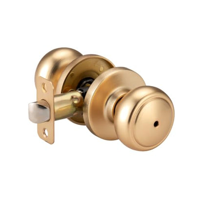 Champagne Bronze Bathroom Door Knobs with Release Lock Hole
