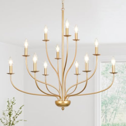 12 Light Black Farmhouse Chandelier