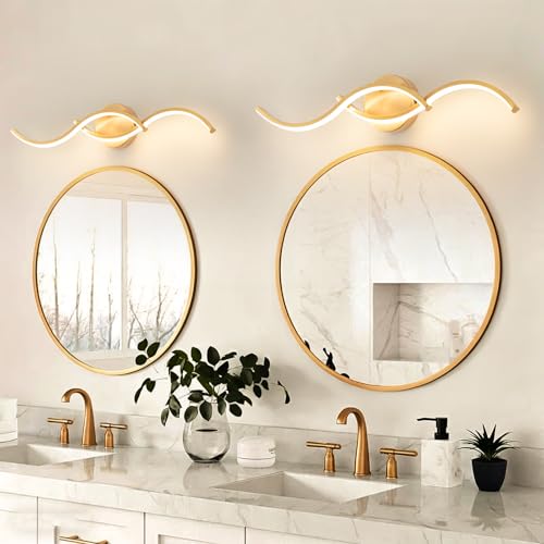 Brushed Nickel Curved 5CCT Bathroom Vanity Light Fixture Over Mirror