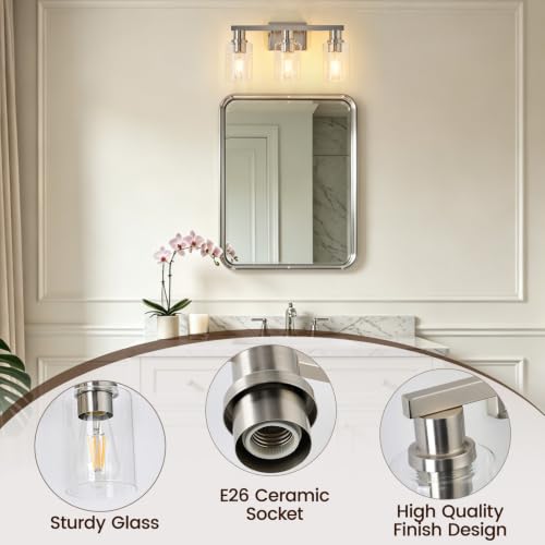 3 Light Bathroom Vanity Light (Brushed Nickel / 3 Lights)