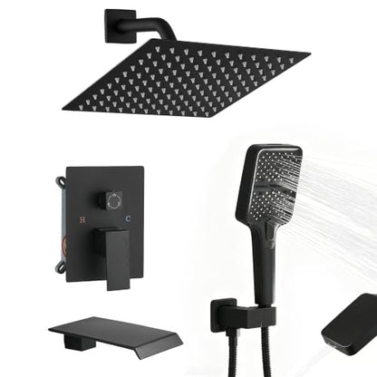 Wall Mount 3 Function Tub Shower Faucet Set