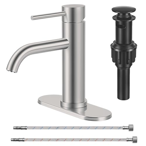 Bathroom Sink 1 Hole Single Handle Lever Faucets Stainless Steel