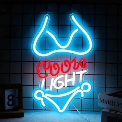 Bikini Crs LIGHT Neon Signs for Wall Decor Neon Lights for Business Led Signs Suitable for Man Cave Restaurant Office Bar Pub Led Art 5V Power Adapter 16.1 * 9.8 Inch