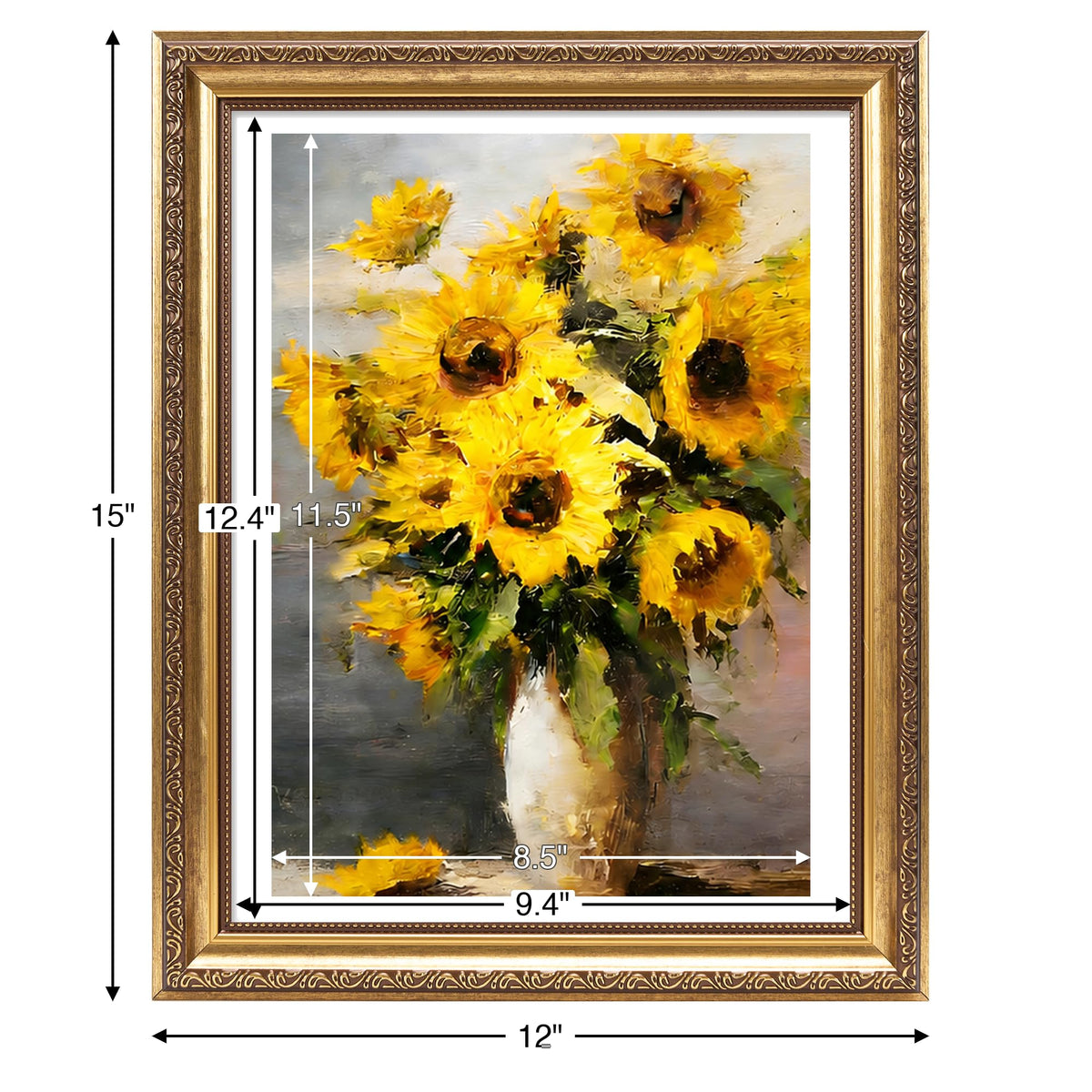 10x13 Vintage Picture Frame with 9x12 Mat Set of 2 (Gold / 10x13 inch)