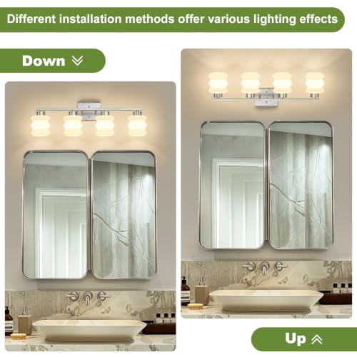 Modern Bathroom Light Fixtures (Brushed Nickel / 4-Light)