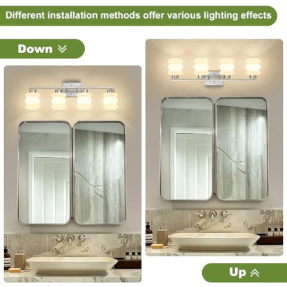 Modern Bathroom Light Fixtures (Brushed Nickel / 4-Light)
