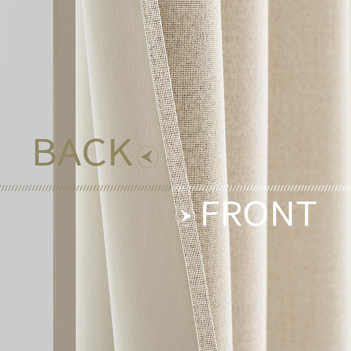 100% Blackout Linen Curtains for Bedroom 52x54 Inches Cream Beige (Cream Beige / 52"W x 54"L (Pack of 2))