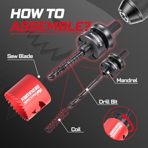 2 Inch(51mm) Hole Saw, 2PCS HSS Bi-Metal Hole Saw Kit with Shark Tooth Hole Cutter for Wood,Drywall, PVC Boards and Thin Metal (2 PCS 2")