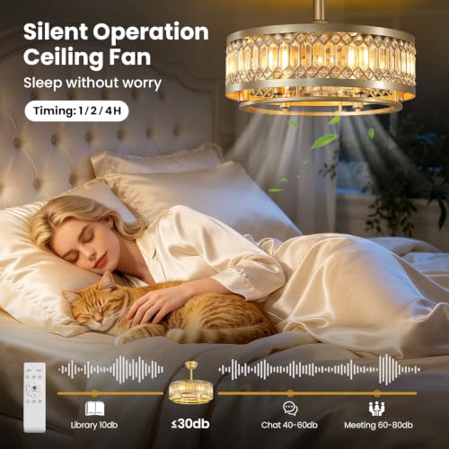 Gold Fandelier Ceiling Fans with Lights