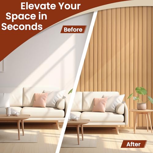 Thick Peel and Stick Slat Wall Panel Self