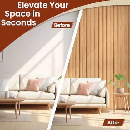 Thick Peel and Stick Slat Wall Panel Self