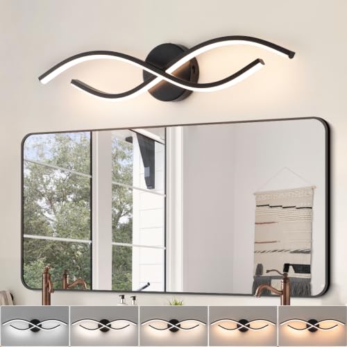 24 Inch Black Modern LED Vanity Light