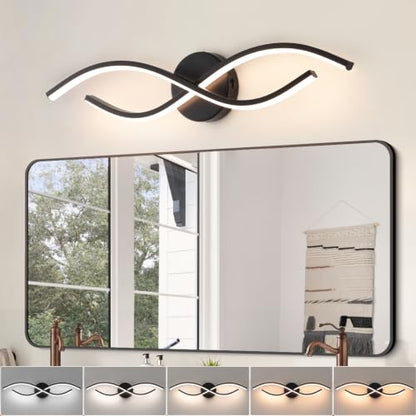 24 Inch Black Modern LED Vanity Light