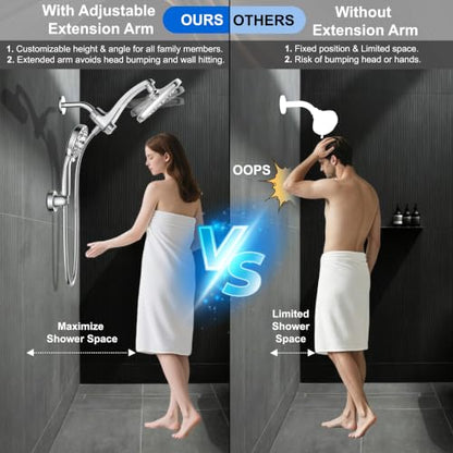 Dual Rainfall Shower Head With Handheld Showerhead