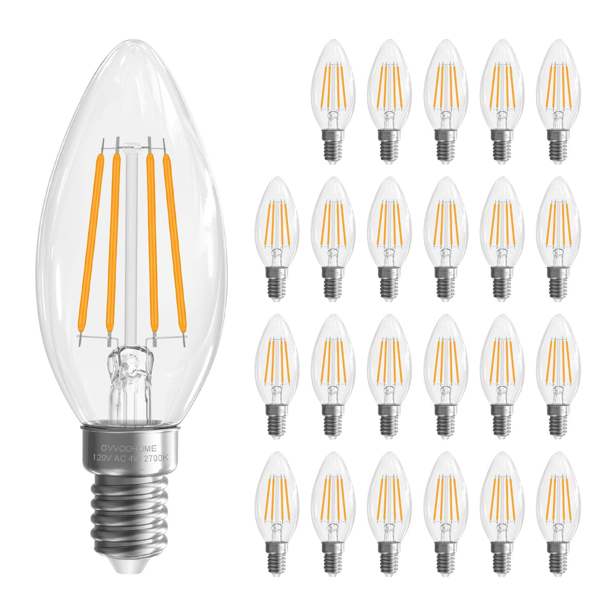 Candelabra Light Bulbs (24 Pack - 6w / Warm White)