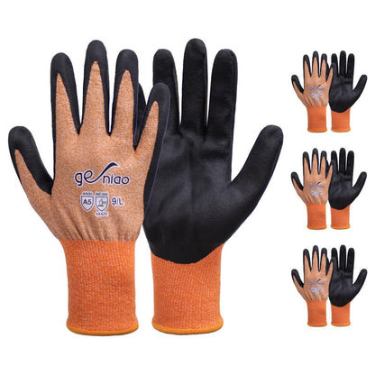 Cut Resistant Work Gloves With Grip for Men and Women ANSI 5 Safety Gloves for Gardening Fishing Cutting Construction