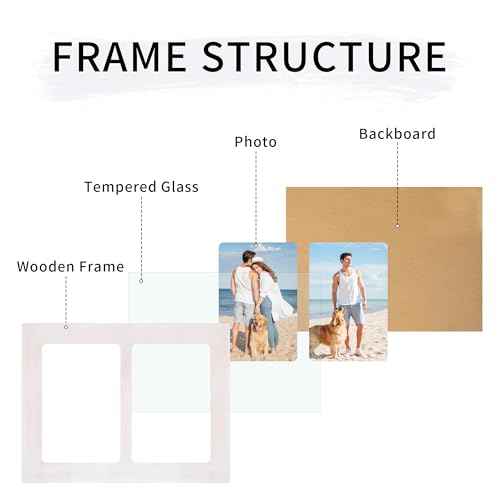 4x6 Picture Frame Collage Set of 2 (Rustic White / 7.7x10in (2Pack))