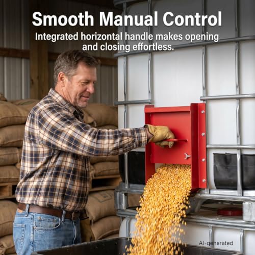9"x9" Heavy‑Duty Manual Sliding Grain Gate Kit (Red)