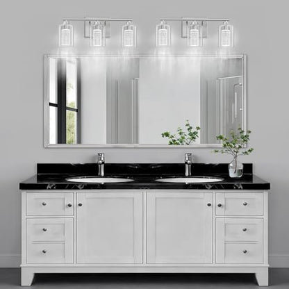 3 Light Brushed Nickel Bathroom Vanity Light with 3 Color Modes (3-light / Brushed Nickel)