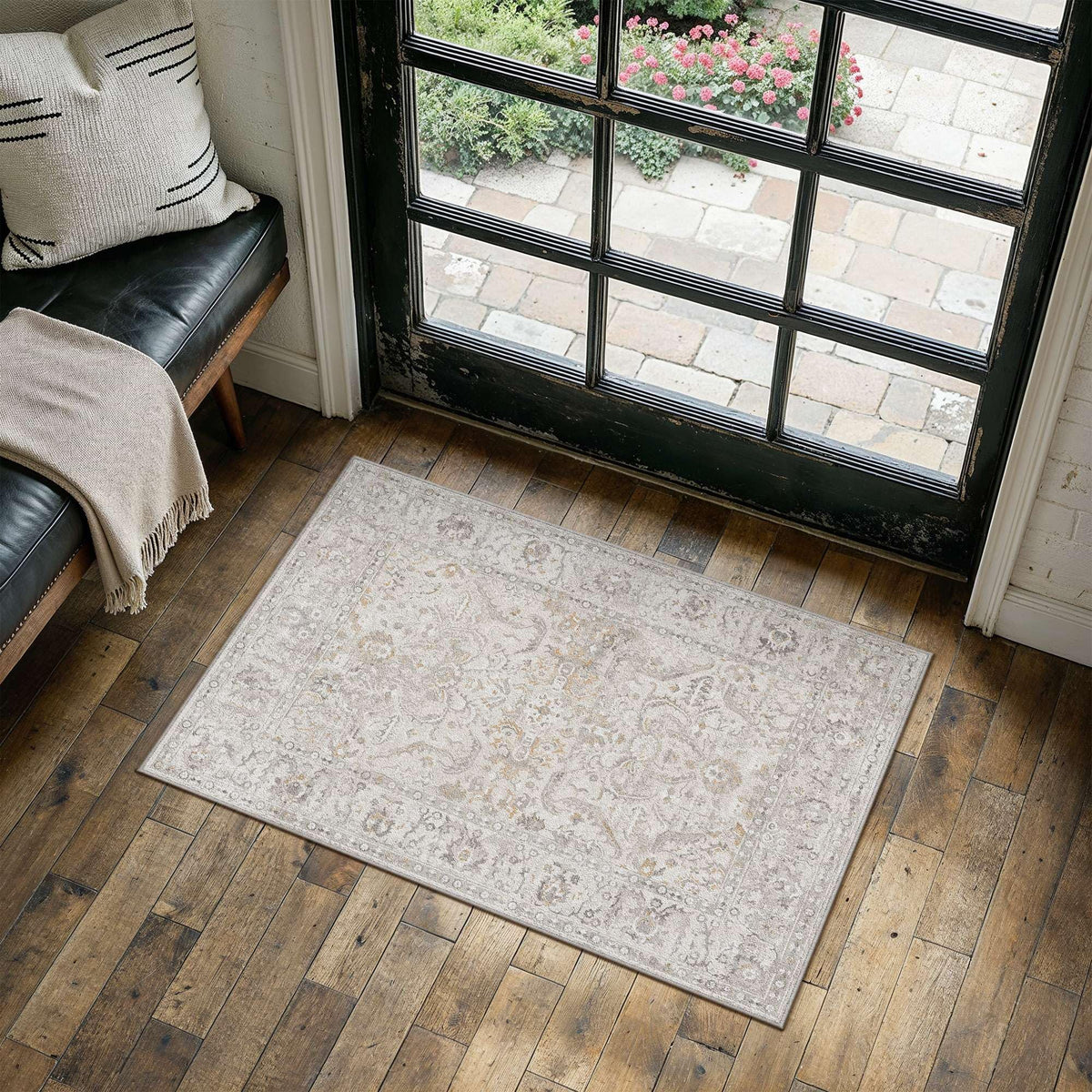 Entryway Rugs 2x3 Washable Rug Beige Grey (Beige Grey / 2' x 3' (Rectangular))