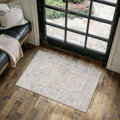 Entryway Rugs 2x3 Washable Rug Beige Grey (Beige Grey / 2' x 3' (Rectangular))