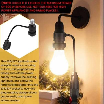 3 in 1 Light Socket Outlet Adapter with Extension Cord