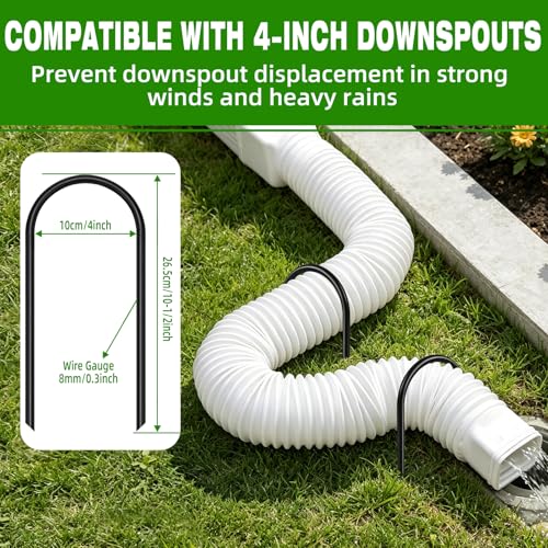 4 Inch U Shaped Downspout Extension Fixing Pin with Gloves