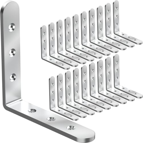 20 PCS L Corner Heavy Duty Shelf Brackets 4 x 4 Inch