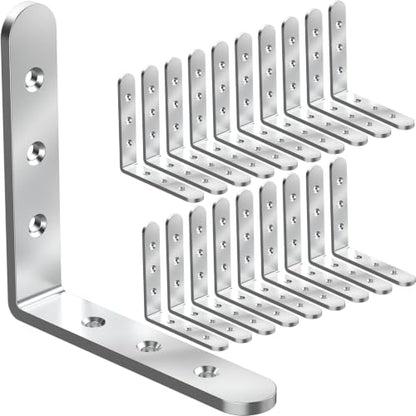 20 PCS L Corner Heavy Duty Shelf Brackets 4 x 4 Inch