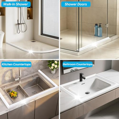 98" Shower Threshold Water Dam Self (98 Inch / White)