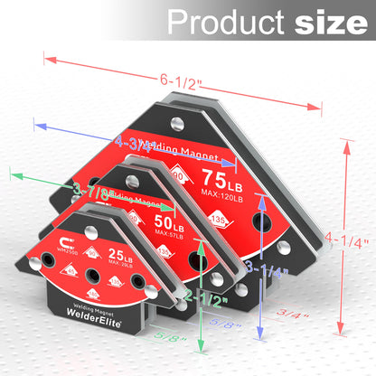 Welding Magnets 6 (25, 50, 75 Lb - Set of 2)