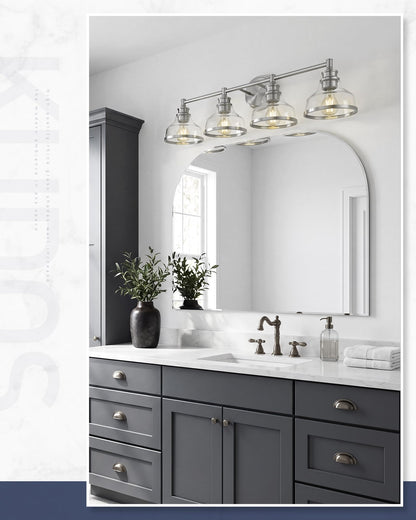 4 Light Brushed Nickel Vanity Light (Brushed Nickel / 4 Light)