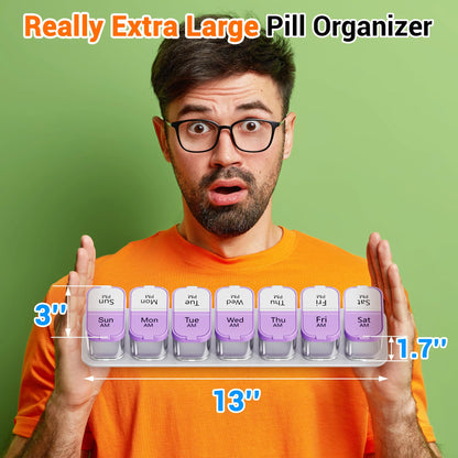 Large Pill Organizer 7 Day (Purple)
