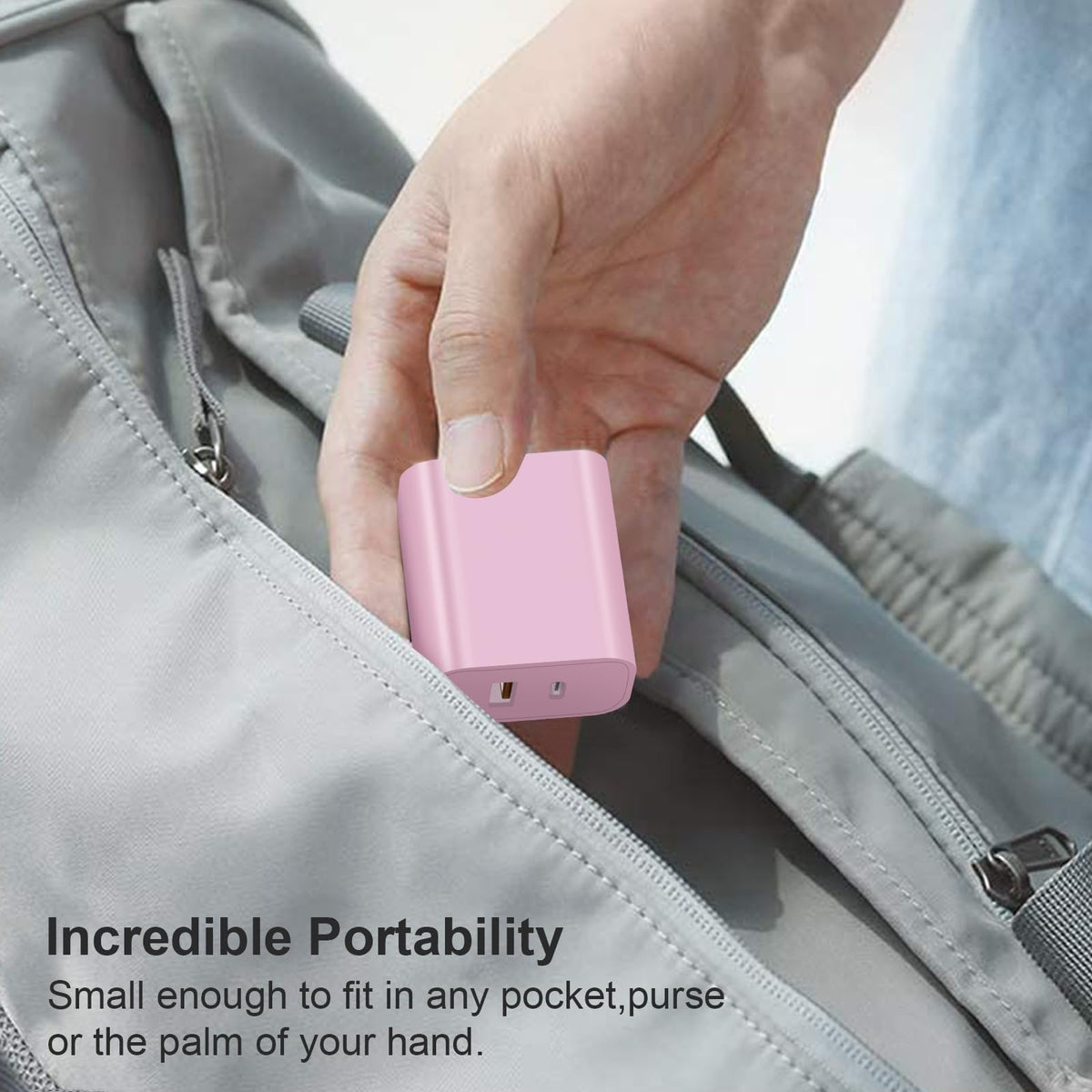 USB C Charger Block Fast Charging Block Type C Charger Multiport Adapter (Pink / 20W2Pack)