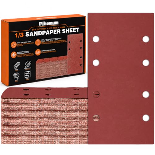 Sandpaper Sheets 8 Hole Hook and Loop