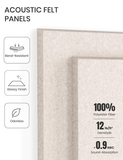 Felt Bulletin Board & Cork Board Alternative 48'' x 36'' (Oatmeal-1 / Solid tile 12-pack)