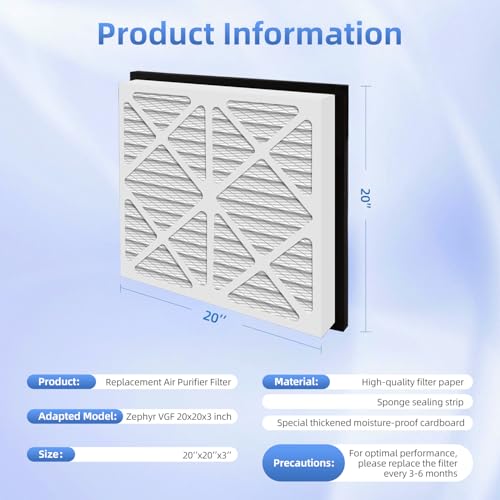 Air Filter Replacement For Zephyr 20X20X3 VGF