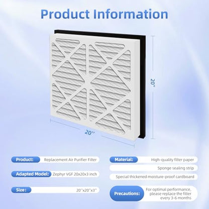 Air Filter Replacement For Zephyr 20X20X3 VGF