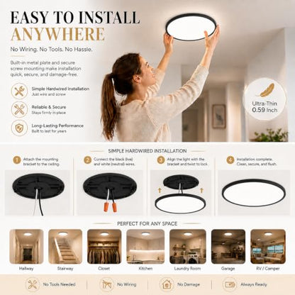 Dimmable LED Flush Mount Ceiling Light Fixtures