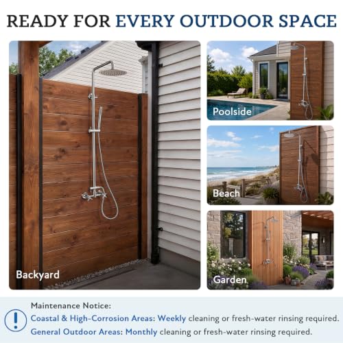 316 Marine Grade Stainless Steel Outdoor Shower Kit